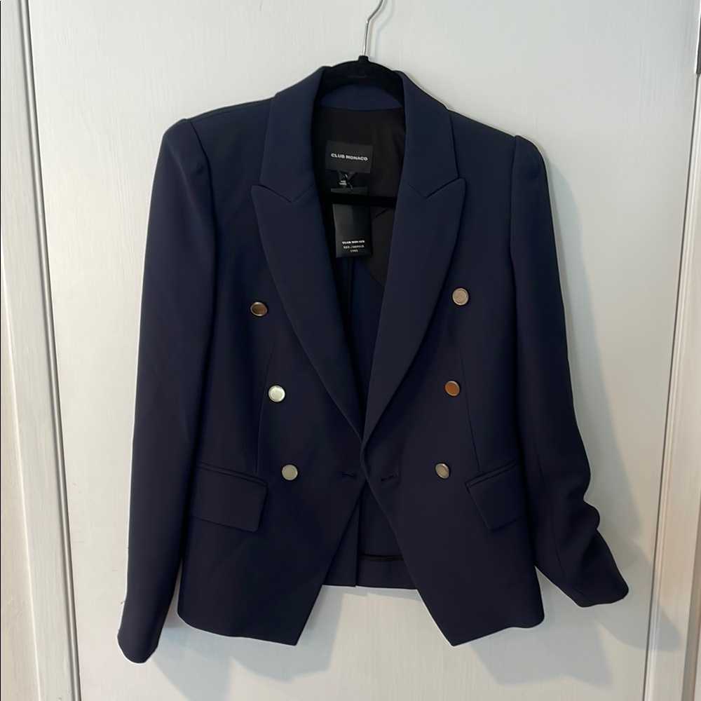 Club Monaco Blue Tailored Blazer Suit Jacket